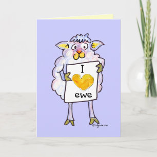 Cartes Pour Fêtes Annuelles Valentines Day Cartoon Sheep
