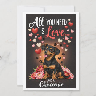 Cartes Pour Fêtes Annuelles Valentine's Day cute chiweenie dog Photo  