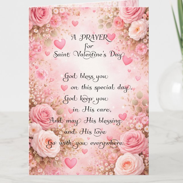 Cartes Pour Fêtes Annuelles  Valentines Day Floral Friendship Christian (Créateur téléchargé)