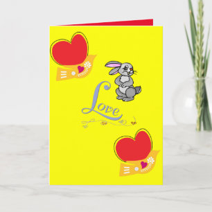 Cartes Pour Fêtes Annuelles Valentine's Day Greeting Card Bunny Rabbit Amour