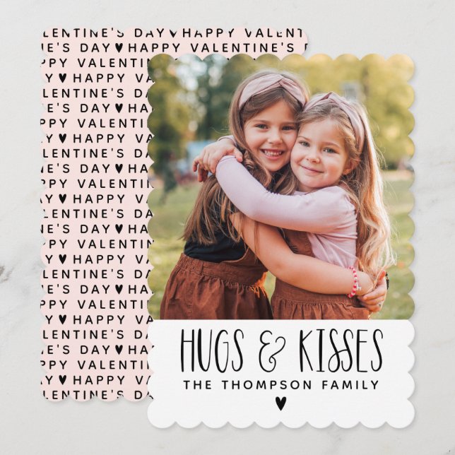 Cartes Pour Fêtes Annuelles Valentine's Day Hugs Kisses Photo (Devant / Derrière)