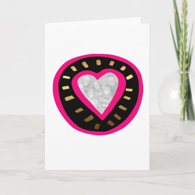 Cartes Pour Fêtes Annuelles Valentine's Day Modern Heart Card Ajouter votre ph (Devant)