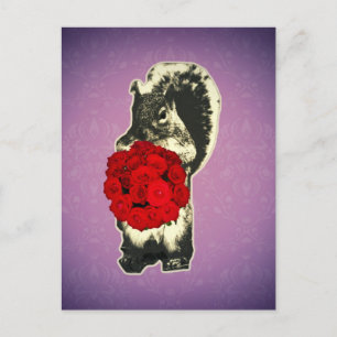 Cartes Pour Fêtes Annuelles Valentines Day Rose drôle d'écureuil