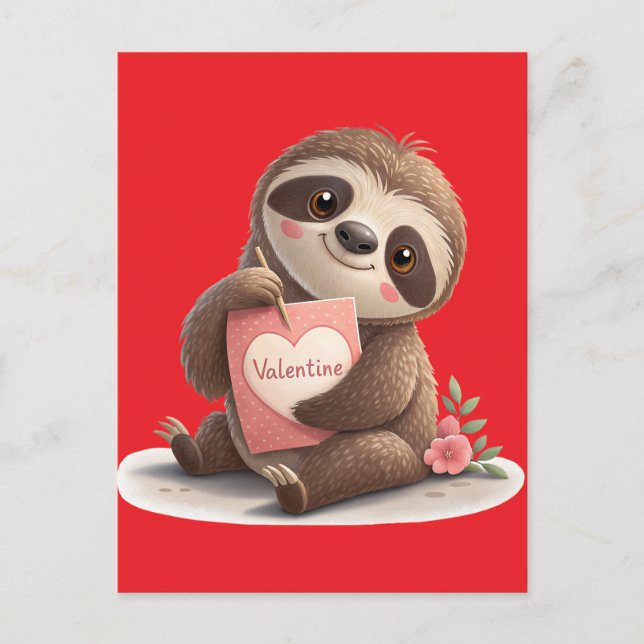 Cartes Pour Fêtes Annuelles Valentine's Day Sloth (Devant)