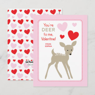 Cartes Pour Fêtes Annuelles Valentines de classe Cerfs