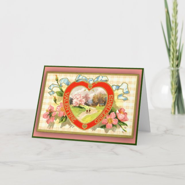 Cartes Pour Fêtes Annuelles Valentine's Greeting Cards Pastoral Scene (Devant)