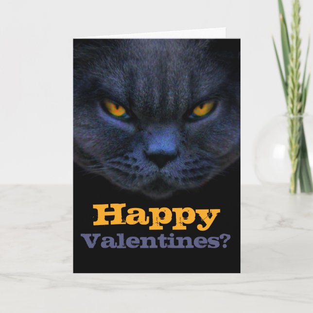 Cartes Pour Fêtes Annuelles Valentines heureux de chat croisé drôle ? Anti (Devant)