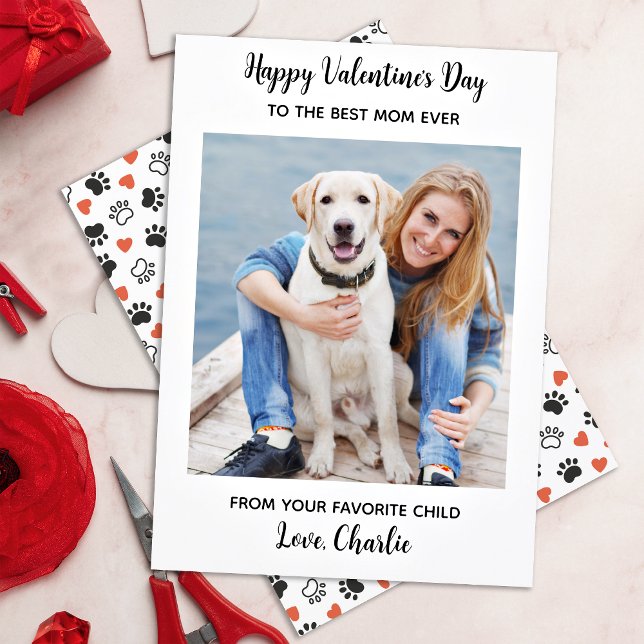 Cartes Pour Fêtes Annuelles Valentines Jour CHIEN MOM mignonne Personnalisé An (Créateur téléchargé)