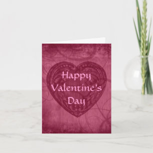 Cartes Pour Fêtes Annuelles Valentines Jour coeur antique rose