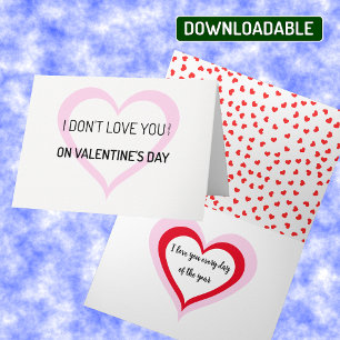 Cartes Pour Fêtes Annuelles Valentines jour drôle coeur romantique citations