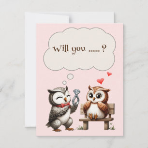 Cartes Pour Fêtes Annuelles Valentines Jour mignonne Couple de Hiboux Amour Pr