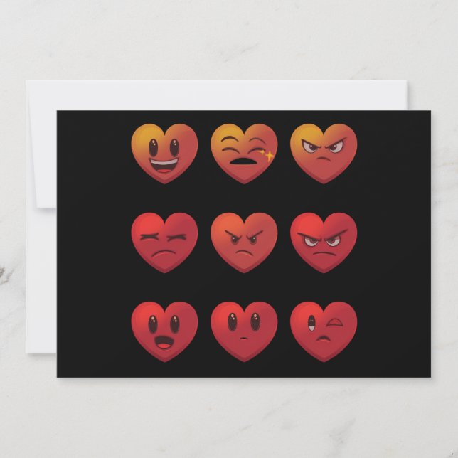 Cartes Pour Fêtes Annuelles Valentines Jour Silly Visages Coeurs Drôle (Devant)