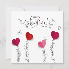 Cartes Pour Fêtes Annuelles Valentine's Paper Hearts - Line Art Holiday Card