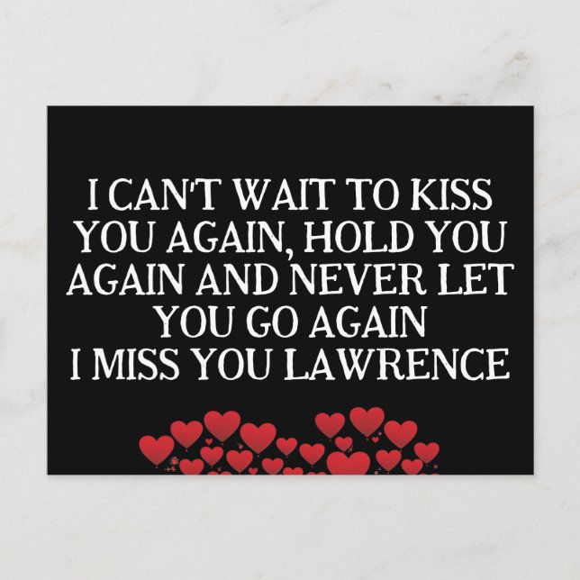 Cartes Pour Fêtes Annuelles Valentines Prison Prison Long Distance Coeurs Nom (Devant)