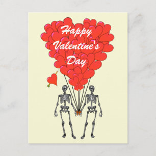Cartes Pour Fêtes Annuelles Valentines romantiques de squelettes drôles