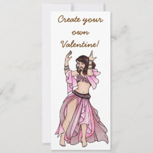 Cartes Pour Fêtes Annuelles Valentines roses Danseur du ventre
