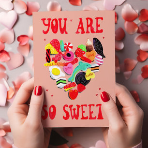 Cartes Pour Fêtes Annuelles Valentines Tu Es Si Douce Coeur De Bonbons