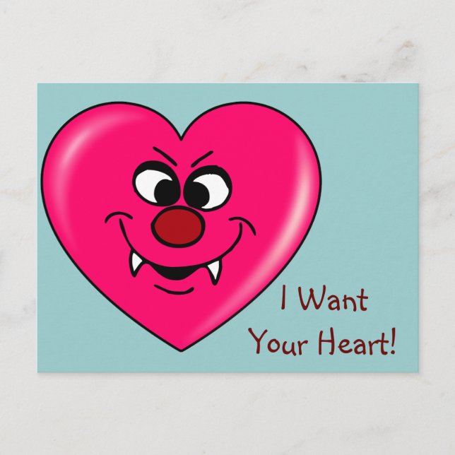 Cartes Pour Fêtes Annuelles Vampire Valentine : Donnez-moi votre coeur (Devant)