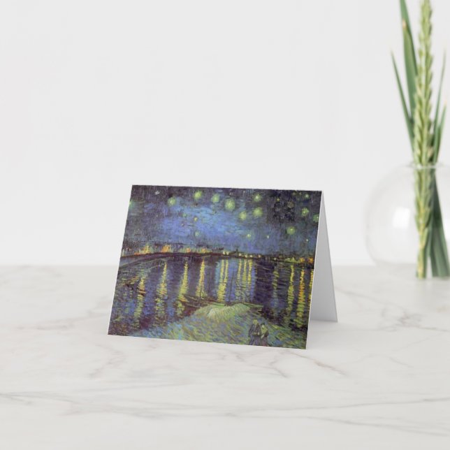 Cartes Pour Fêtes Annuelles Van Gogh Nuit étoilée sur Rhône (Devant)