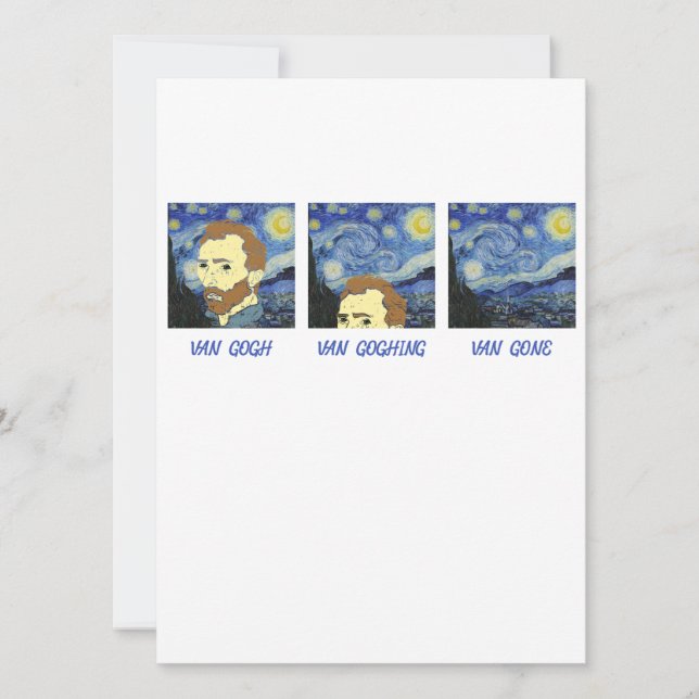 Cartes Pour Fêtes Annuelles Van Gogh Van Goghing Van Gone Peintre Artiste (Devant)