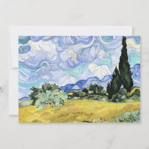 Cartes Pour Fêtes Annuelles Van Gogh - Wheatfield with Cypresses, famous art