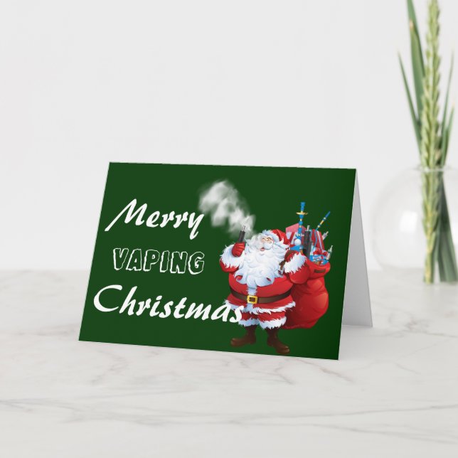 Cartes Pour Fêtes Annuelles VAPE | Joyeux Noël Père Noël Vaping (Devant)