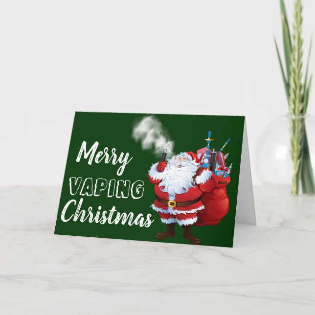 Cartes Pour Fêtes Annuelles VAPE | Joyeux Noël Père Noël Vaping (Devant)
