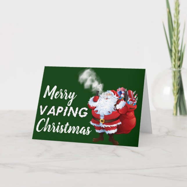 Cartes Pour Fêtes Annuelles VAPE | Joyeux Vaping Père Noël Christmas Holiday C (Devant)