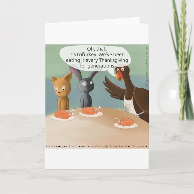 Cartes Pour Fêtes Annuelles Vegan Thanksgiving (Devant)