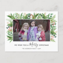Végétal moderne Holly Pines Joyeux Noël Photo