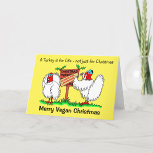Cartes Pour Fêtes Annuelles Végétan Dessin Turkeys Verrouillage Noël