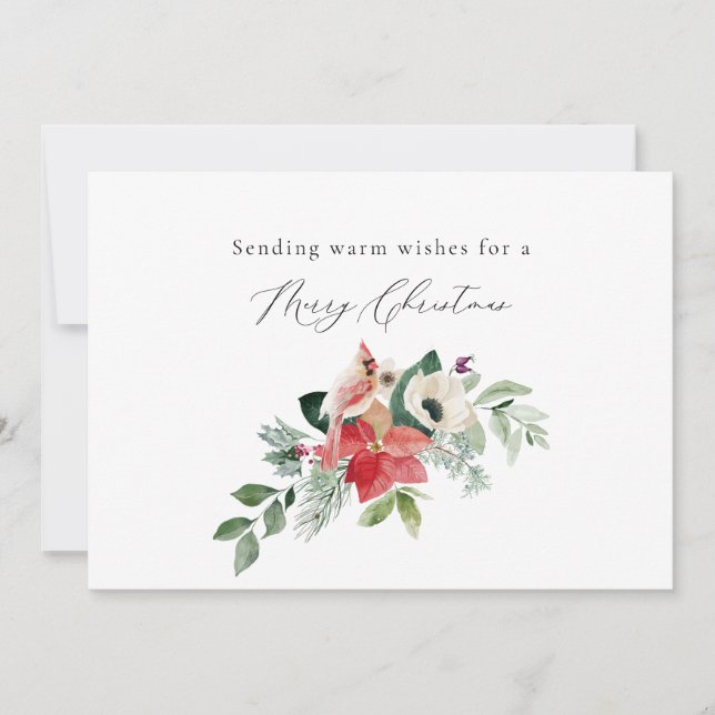 Cartes Pour Fêtes Annuelles Végétation botanique d'hiver Joyeux Noël (Devant)