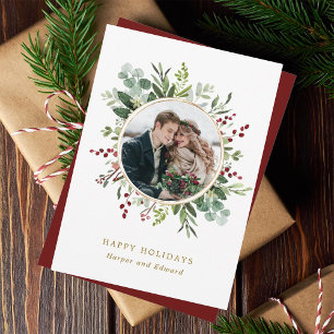 Cartes Pour Fêtes Annuelles Végétation botanique Photo Or de Noël