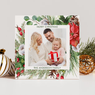 Cartes Pour Fêtes Annuelles Végétation d'hiver Noël Salutation de Noël