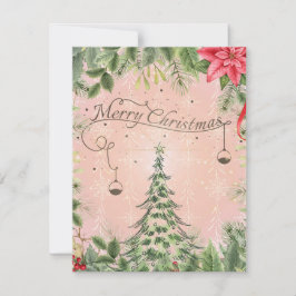Cartes Pour Fêtes Annuelles Végétation forestière moderne Joyeux Noël