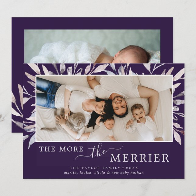Cartes Pour Fêtes Annuelles Végétation hivernale Plus La Naissance Bébé Merrie (Devant / Derrière)