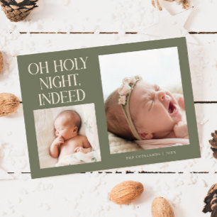 Cartes Pour Fêtes Annuelles Veille de Noël en effet Annonce de naissance Sage