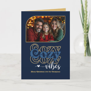 Cartes Pour Fêtes Annuelles Vélo de minuit Vibes Retro Photo de Noël