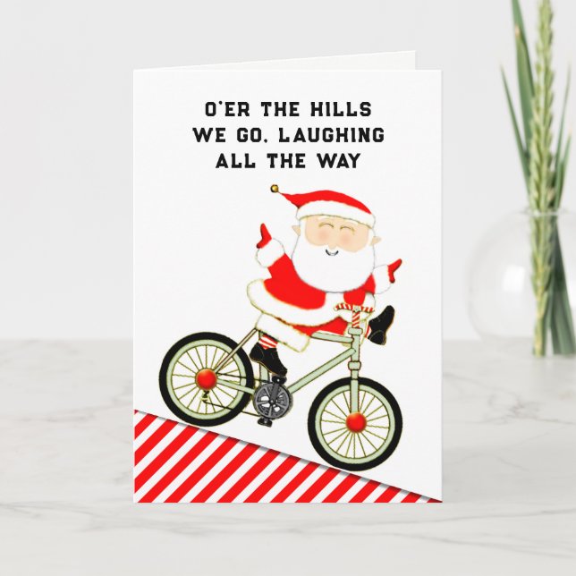 Cartes Pour Fêtes Annuelles Vélo drôle (Devant)