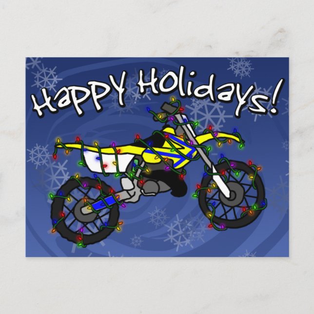 Cartes Pour Fêtes Annuelles Vélo Jaune de Noël (Devant)