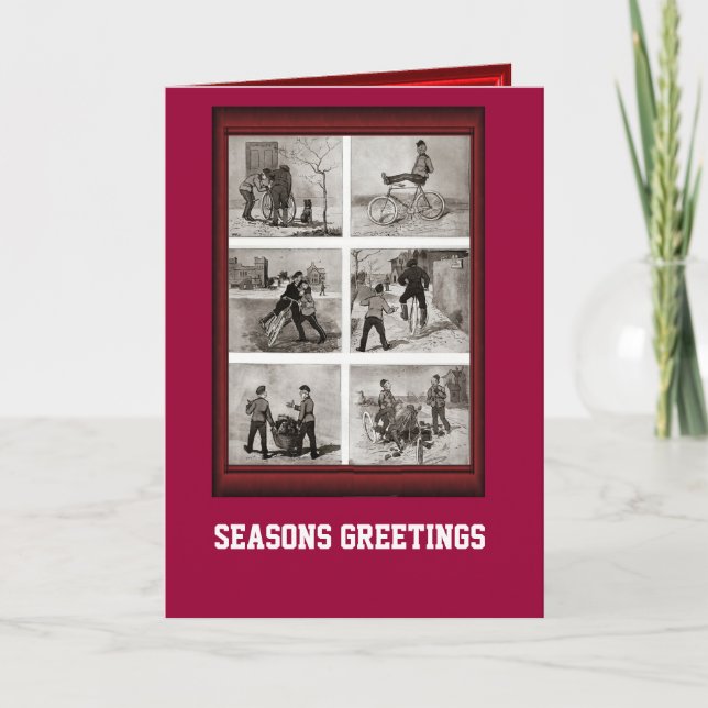 Cartes Pour Fêtes Annuelles Vélo vintage (Devant)