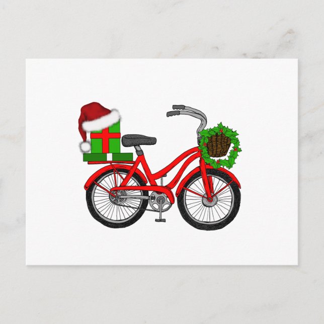 Cartes Pour Fêtes Annuelles vélo xmas (Devant)