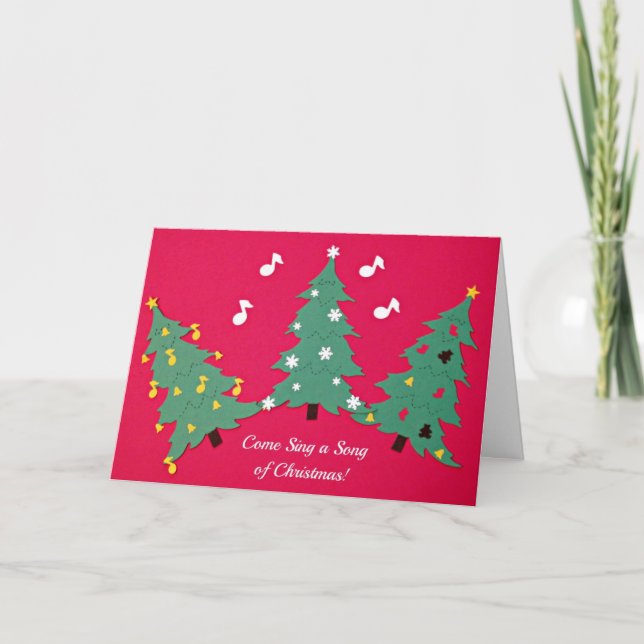 Cartes Pour Fêtes Annuelles Venez chanter une chanson de Noël (salutations) (Devant)