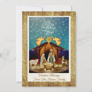 Cartes Pour Fêtes Annuelles "Venez Divin Messie" Noël Nativité