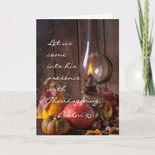 Cartes Pour Fêtes Annuelles Venez en sa présence avec Thanksgiving, Psaume 95