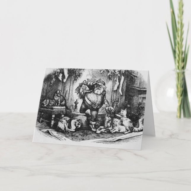 Cartes Pour Fêtes Annuelles Venir du père noël, 1872 (Devant)