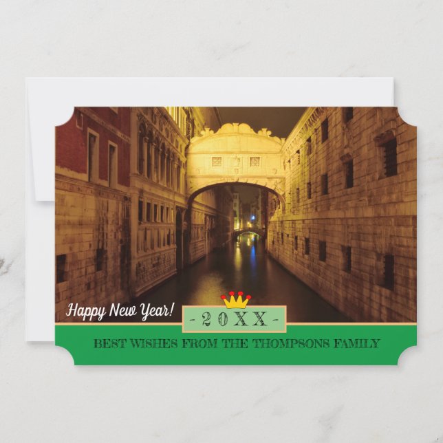 Cartes Pour Fêtes Annuelles Venise et Bonne Année ! Carte/architecture (Devant)