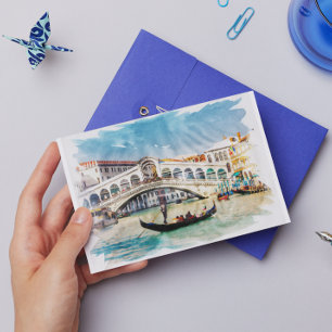 Cartes Pour Fêtes Annuelles Venise, Italie - Aquarelle