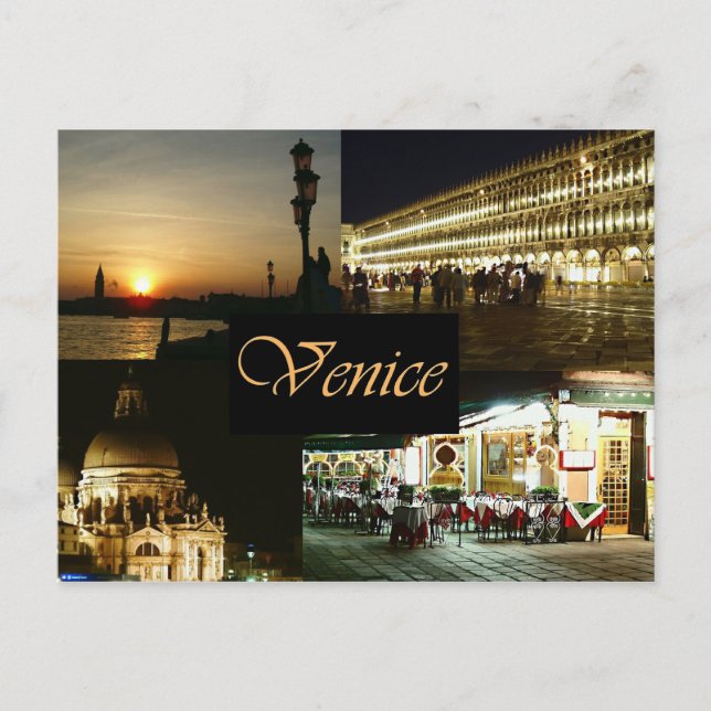Cartes Pour Fêtes Annuelles Venise par nuit (Devant)