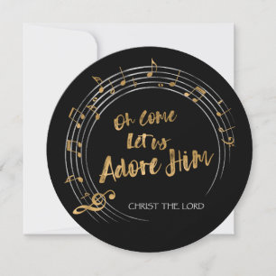 Cartes Pour Fêtes Annuelles VENONS NOUS L'ADORE Hymne de Noël Personnalisé